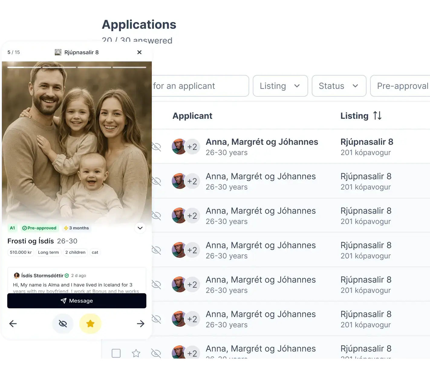 Umsóknir um leiguegnir